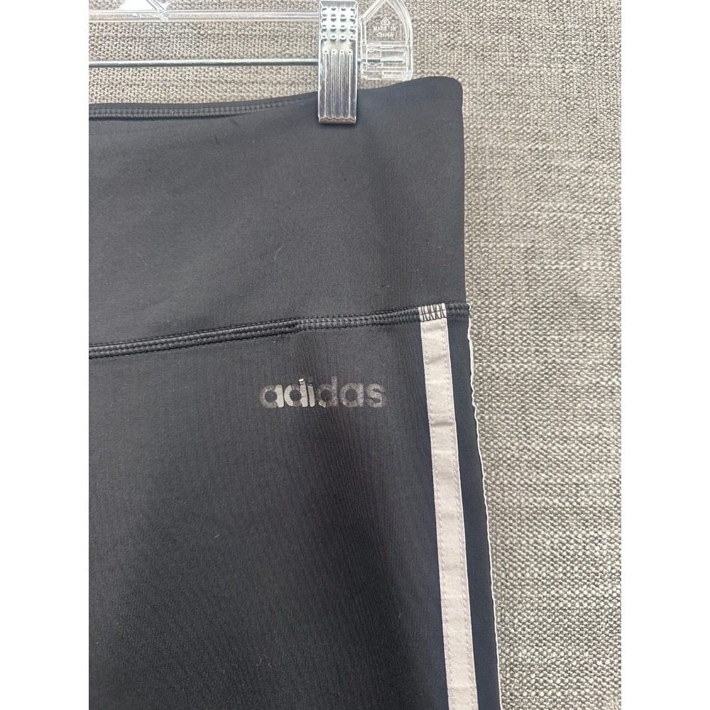 Adidas Aeroready Leggings Womens Large Black 3 Stripes High Rise Athleisure Yoga - Picture 4 of 16